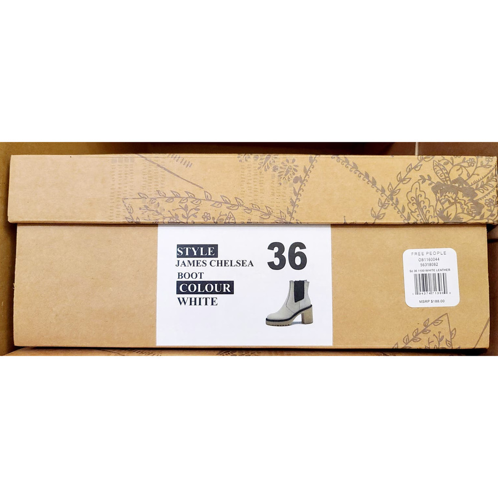 Free People White Leather Chunky Boots James Chelsea Lugged MSRP $188 Women's 6 - Picture 11 of 11